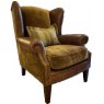 Tetrad Kensington Collection Wing Chair Vintage Velvet/Leather Mix