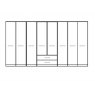 Zambia Collection Functional units with passepartout frame/ 8 Door 2 Drawer / Handles in silver