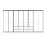 Zambia Collection Functional units with passepartout frame/ 8 Door 4 Drawer / Handles in silver