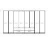 Zambia Collection Functional units with passepartout frame/ 8 Door 4 Drawer / Handles in silver