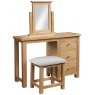 Thetford Single Pedestal Dressing Table And Stool / Oak