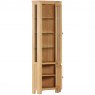 Thetford Dining Collection Glazed Corner Display Cabinet With Lights OAK