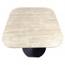 Dico Beige Sintered Stone Square Bistro Table - BLACK BASE 