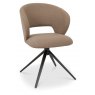 Rothko Swivel Dining Chair - Beige Boucle Fabric i