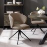 Rothko Swivel Dining Chair - Beige Boucle Fabric i