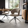 Rothko Swivel Dining Chair - Beige Boucle Fabric i