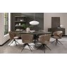 Rothko Swivel Dining Chair - Beige Boucle Fabric i
