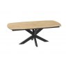 Phoenix Extending Dining Table 160/210 x 100 x 76 cm (FR) - Clear Oak - Black lacquered steel legs