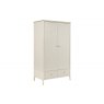 Sassari Wardrobe 2 Door & 2 Drawer  - Stone