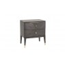Sassari Bedside Table 2 Drawer - Ebony