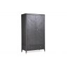 Sassari Wardrobe 2 Door & 2 Drawer  - Ebony