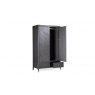 Wardrobe 2 Door & 2 Drawer  - Ebony