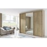 Allegro 225cm Sliding 3 Door Centre Mirrored Wardrobe Sonoma Oak