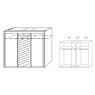 Allegro 225cm Sliding 3 Door Wardrobe Centre Mirror Artisan Oak