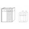 Allegro 151 cm Sliding 2 Door Wardrobe Wood Effect & Mirrored Door Silk Grey