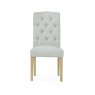 Tenby Oak Button Back Chair - Beige - OAK LEG