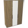 Linear Hinged Collection 3 Door Robe / Decking in carcase colour centred doors in white -216cm H