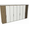 Linear Hinged Collection 8 Door Robe / Decking in carcase colour centred doors in white -216cm H