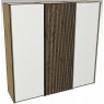 Linear Sliding 225cm 3 Door Robe -1 Decking door in centre /Front White Decking in carcase