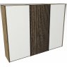 Linear Sliding 280cm 3 Door Robe -1 Decking door in centre / Front White Decking in carcase