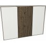 Linear Sliding 300cm 3 Door Robe -1 Decking door in centre / Front White Decking in carcase