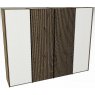 Linear Sliding 300cm 4 Door Robe -2 Decking door in centre / Front White Decking in carcase