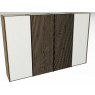 Linear Sliding 330cm 4 Door Robe -2 Decking door in centre / Front White Decking in carcase