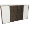 Linear Sliding 400cm 4 Door Robe -2 Decking door in centre / Front White Decking in carcase