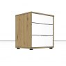 Linear Chest Bedside cabinet 2.5 drawers - Front in white - 60cm Wide x 63cm High
