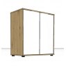 Linear Chest Dresser 2 doors with one full-width shelf - Front in white - 80cm Wide x 86cm High