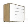Linear Chest Combi dresser 5 drawers - Front in white - 120cm Wide x 86cm High