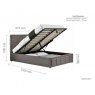 Cube Small Double Ottoman Bedstead - Grey