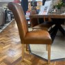 Pair of Country Leather Roll Back Chairs
