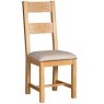 Thetford Oak Ladder Back Chair Beige Fabric Pad OAK