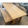 Deepdale 180cm Dining Table 2 x Extension 4 x Wooden Chairs 4 x Green Seat Pads 1 x 140cm Bench