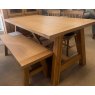 Deepdale 180cm Dining Table 2 x Extension 4 x Wooden Chairs 4 x Green Seat Pads 1 x 140cm Bench