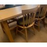 Deepdale 180cm Dining Table 2 x Extension 4 x Wooden Chairs 4 x Green Seat Pads 1 x 140cm Bench