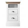 Burford Bedroom Oak Top 2025 Narrow 2 Drawer Open Shelf Bedside W 43cm x D 42.8cm x H 74.cm