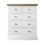 Burford Bedroom Oak Top 2025 3 + 2 Drawer Chest W 94cm x D 47.8cm x H 113.3cm