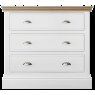 Burford Bedroom Oak Top 2025 Wide 3 Drawer Chest W 94cm x D 47.8cm x H 87.7cm