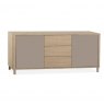 Strasbourg Sideboard 2 Doors - 3 drawers -180cm / Lamulux Misty Oak & 2 Doors Stonegrey