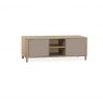 Strasbourg TV Cabinet small 2 doors - 2 open -150cm / Lamulux Misty Oak & 2 Doors Stonegrey