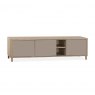 Strasbourg TV Cabinet big 3 doors - 2 open - 200cm / Lamulux Misty Oak & 3 Doors Stonegrey