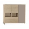 Strasbourg Wall Cabinet 3 Doors -2 Drawers -2 Open / Lamulux Misty Oak & 1 Long Door Stonegrey Strasbourg Wall Cabinet 3 Doors -2 Drawers -2 Open / Lamulux Misty Oak & 1 Long Door Stonegrey