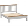 Thetford Double 4'6 Slatted Bedstead With Cap Top / Moon Grey