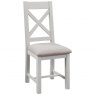 Cross Back Chair With Fabric Seat  / Moon Grey