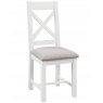 Thetford Dining Collection Cross Back Chair With Fabric Seat  / White