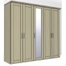 Airedale oak Top 5 Doors Wardrobe - 1 Mirrored Door