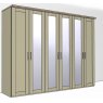 Airedale Oak Top 6 Doors Wardrobe - 4 Mirrored Doors