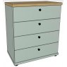 Ardley Bedroom Collection 75cm Chest of 4 Drawers Top in Bianco Oak